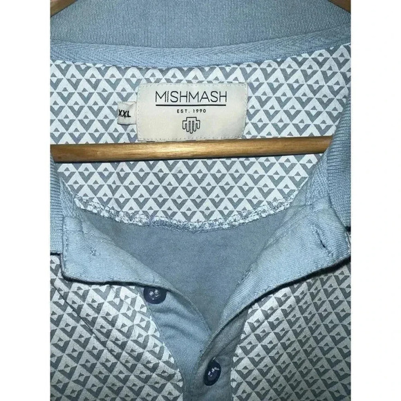 Mish Mash 2961 Sirus Sky Blue Polo T-Shirt - Picture 2 of 4